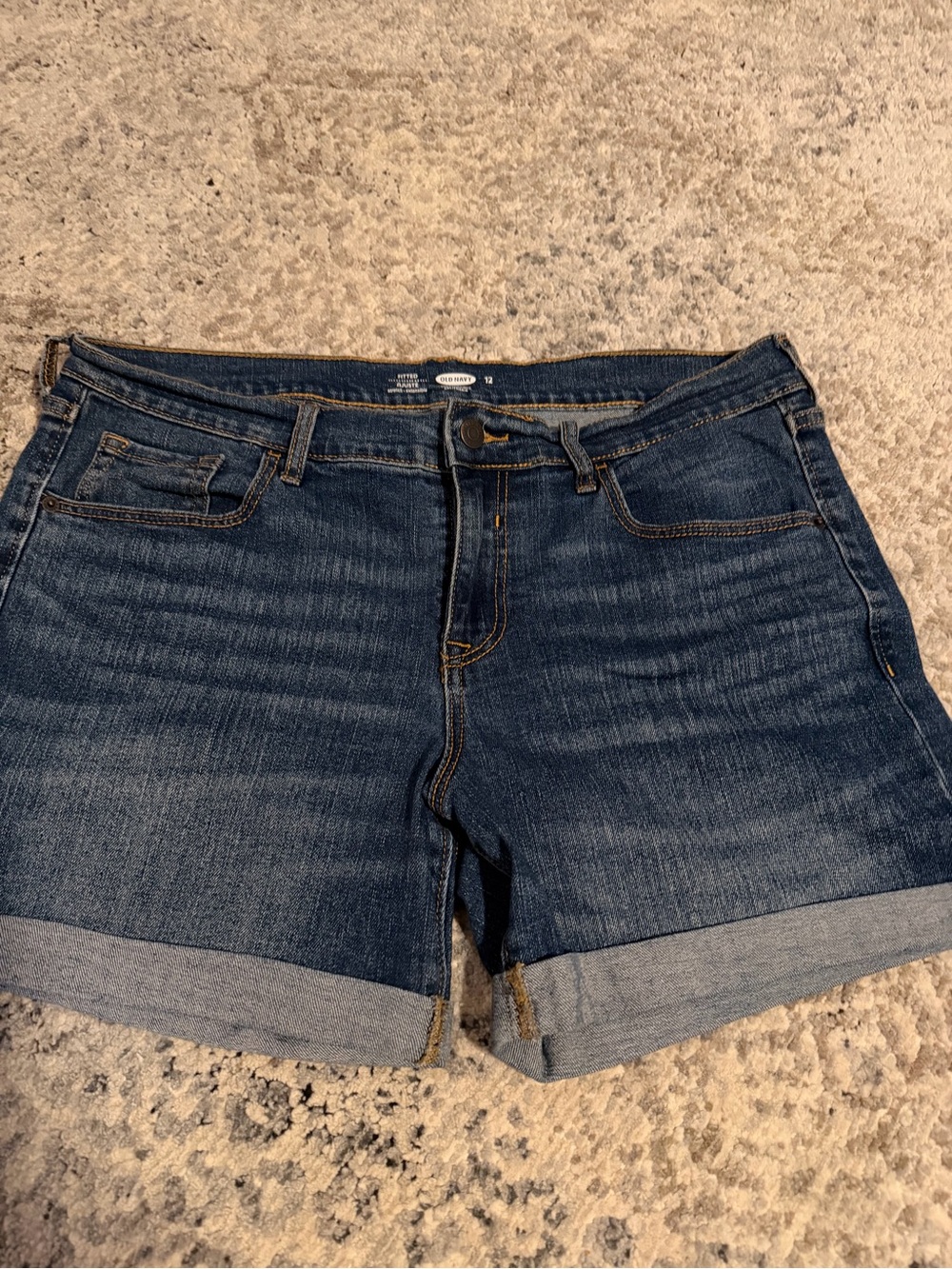 Old Navy Dark Blue Denim Cuffed Women's Shorts